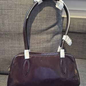 Madewell Top-Zip Mini Shoulder Bag Patent Brown